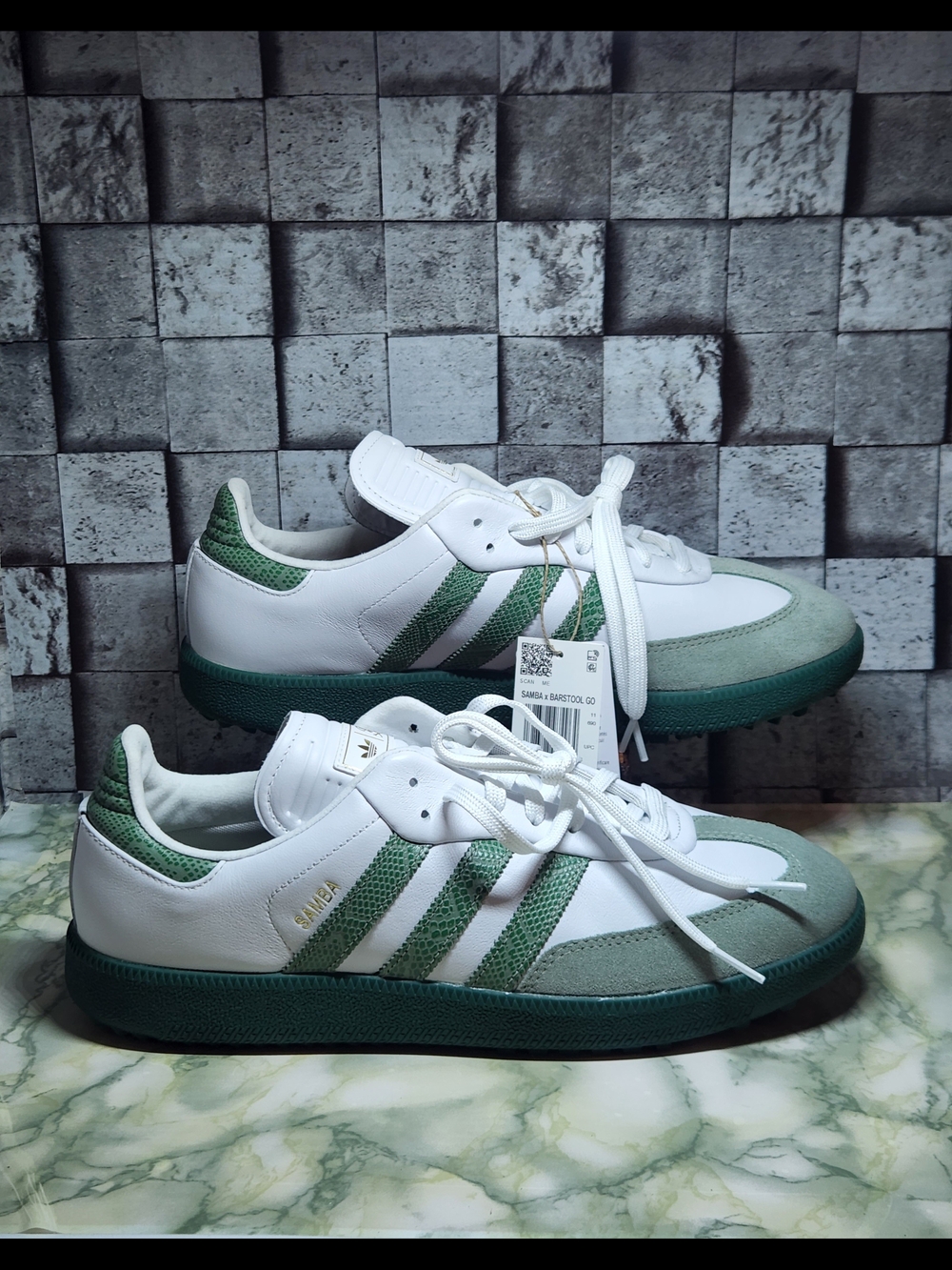 Adidas Samba Spikeless Golf Cloud White Collegiate Green Men's Size 11.5